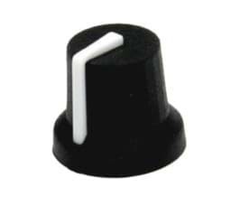 Zeige Details für Drehknopf klein schwarz matt mit Zeiger, push-on 6mm-Achse Bild von Drehknopf klein schwarz matt mit Zeiger, push-on 6mm-Achse