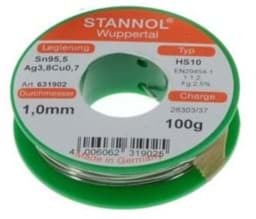 Zeige Details für Elektroniklot, 1mm, 100g, bleifrei, Standard, Sn100Ni+ Bild von Elektroniklot, 1mm, 100g, bleifrei, Standard, Sn100Ni+