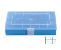 Zeige Details für Sortimentskasten, klein, 25cm X 17cm X 4,6cm, 18 Fächer, blau Bild von Sortimentskasten, klein, 25cm X 17cm X 4,6cm, 18 Fächer, blau