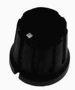 Zeige Details für Drehknopf klein schwarz matt mit Zeiger, Klemmschraube 6mm-Achse Bild von Drehknopf klein schwarz matt mit Zeiger, Klemmschraube 6mm-Achse