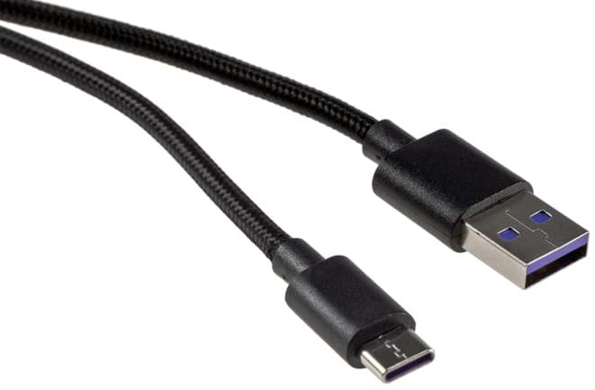 Bild von USB-Anschlusskabel USB-A - USB-C, 1,0m, schwarz