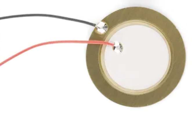 Bild von Piezo-Schallwandler mit Anschlussdrähten, D=27mm ohne Gehäuse