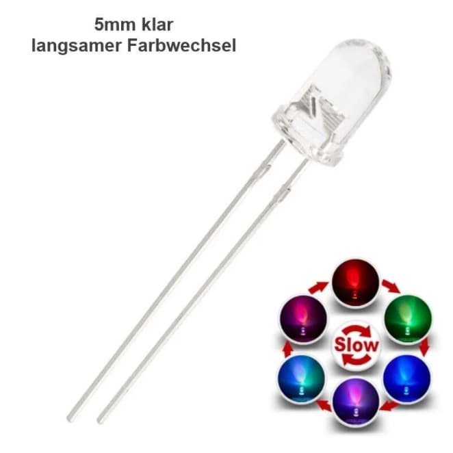 Bild von LED 5mm, superhell, Farbwechsel, klares Gehäuse