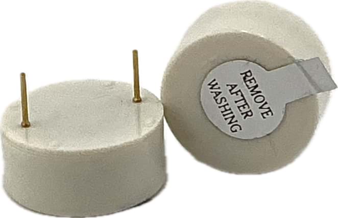 Bild von Piezo-Summer, weiß, D=24mm mit 7mm-Lötpins RM 17,5
