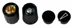 Bild von Drehknopf klein schwarz matt mit Zeiger, mit Spannzange 6mm-Achse
